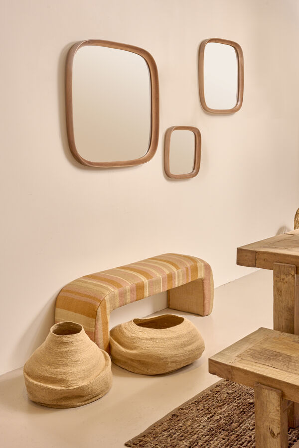 Pomax QUERCUS - Spiegel - Eik / Spiegelglas - L 40 X W 5 5 X H 40 Cm - Walnoot