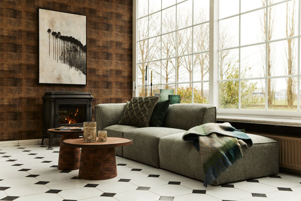 Pomax RAMONA - Bijzettafel - Mango Hout - DIA 46 X H 41 5 Cm - Walnoot