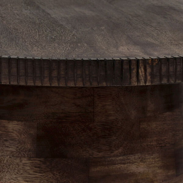 Pomax RAMONA - Bijzettafel - Mango Hout - DIA 65 X H 34 Cm - Walnoot