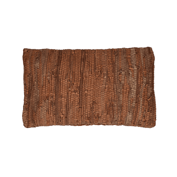 pomax RAW - kussen - gerecycleerd leder / gerecycleerde stoffen - L 50 x W 30 cm - cognac