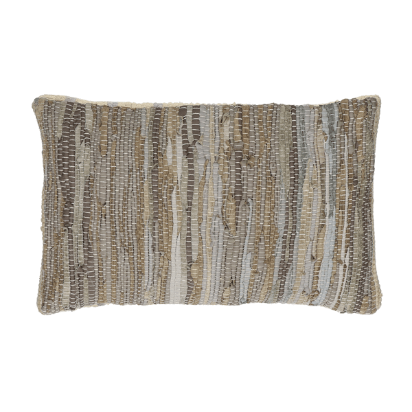 pomax RAW - kussen - gerecycleerd leder / gerecycleerde stoffen - L 50 x W 30 cm - beige