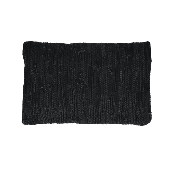 pomax RAW - kussen - gerecycleerd leder / gerecycleerde stoffen - L 50 x W 30 cm - zwart