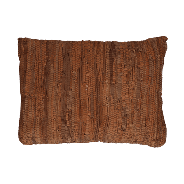 pomax RAW - kussen - gerecycleerd leder / gerecycleerde stoffen - L 60 x W 40 cm - cognac