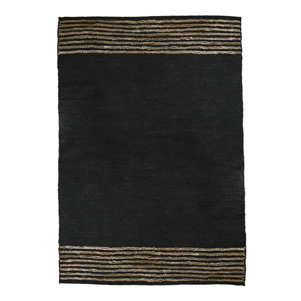 pomax RAW - tapijt - gerecycleerd leder / jute - L 240 x W 180 cm - zwart
