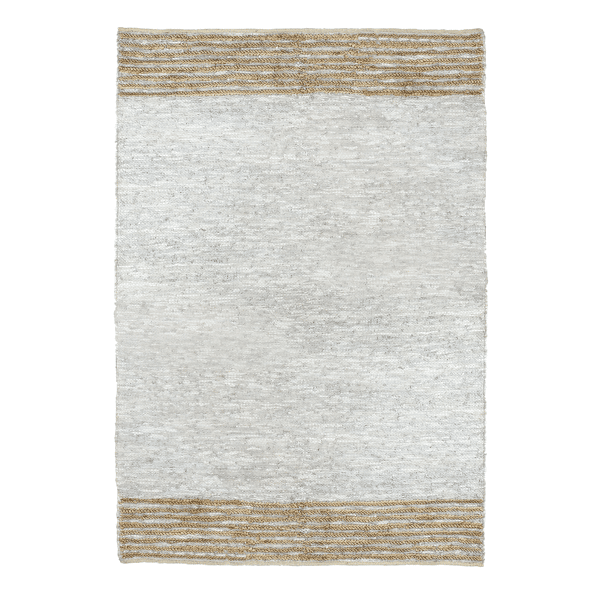 pomax RAW - tapijt - gerecycleerd leder / jute - L 240 x W 180 cm - licht grijs