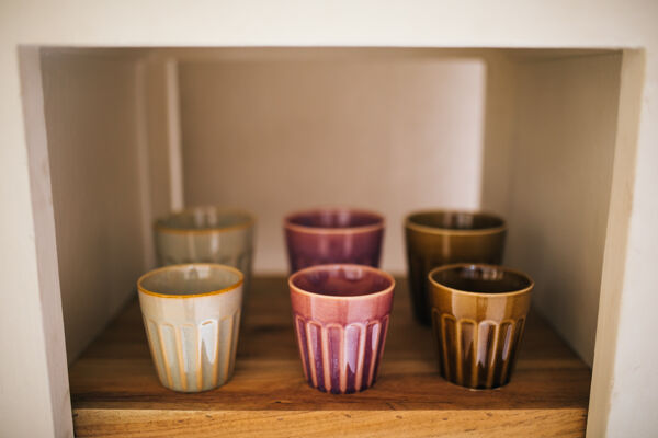 Pomax RIALTO - Set/6 Bekers - Porselein - DIA 8 X H 8 5 Cm - Mix Van Kleuren