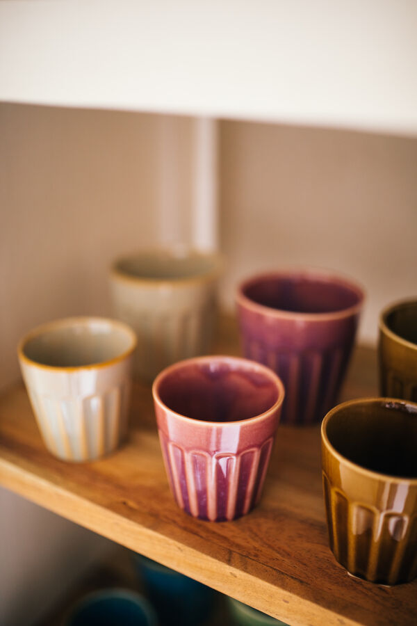 Pomax RIALTO - Set/6 Bekers - Porselein - DIA 8 X H 8 5 Cm - Mix Van Kleuren