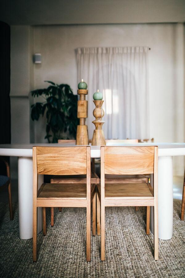 Pomax ROTELLO - Kandelaar - Mango Hout / Metaal - DIA 12 5 X H 50 5 Cm - Naturel