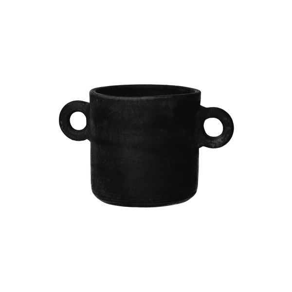 pomax SAGGAR - bloempot - terracotta - L 18 5 x W 11 5 x H 11 5 cm - zwart
