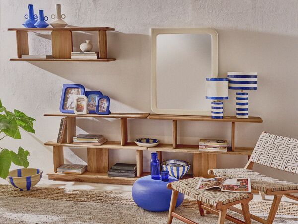 Pomax SALAMANCA - Fotolijst - Kalkpleister / Mdf - L 22 X W 2 X H 28 Cm - Blauw