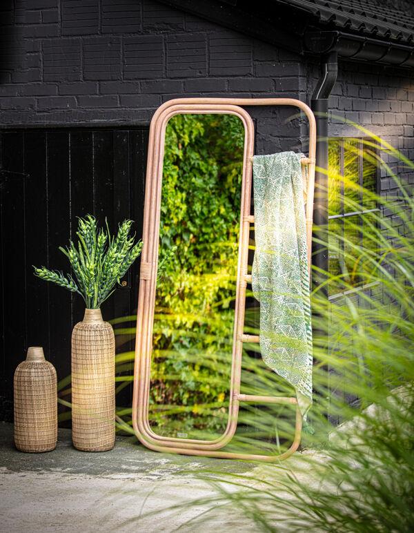 Pomax SAMUEL - Spiegel - Rotan - L 85 X W 4 X H 180 Cm - Naturel