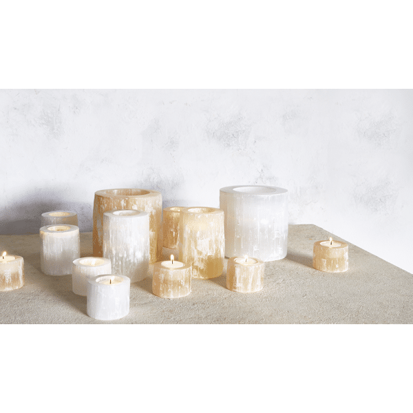 Pomax SELENA - Windlicht - Seleniet - DIA 14 X H 14 Cm - Roze