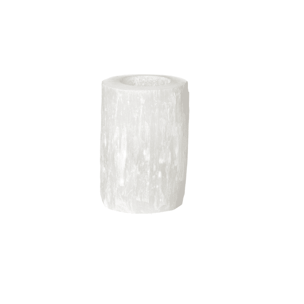 pomax SELENA - windlicht - seleniet - DIA 8 x H 12 cm - wit