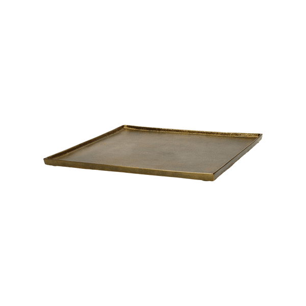 pomax SINCLAIR - schotel - aluminium - L 29 5 x W 29 5 x H 1 5 cm - brass