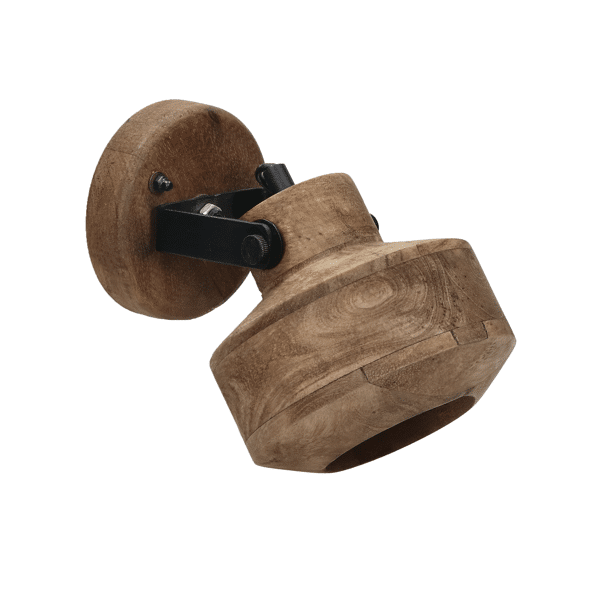 pomax SIRACUSA - wandlamp - mango hout - DIA 15 x H 22 cm - bruin pomax SIRACUSA - wandlamp - mango hout - DIA 15 x H 22 cm - bruin