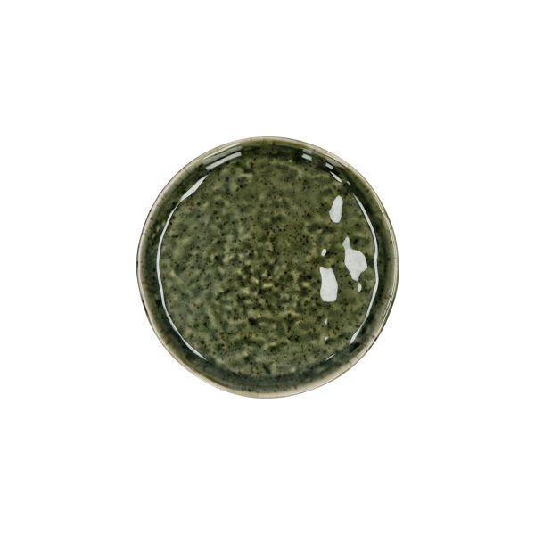 Pomax SPIRO - Aperitiefbordje - Steengoed - DIA 12 Cm X H 1 Cm - Donkergroen