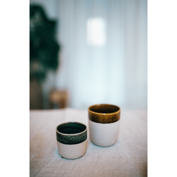 Pomax SPIRO - Beker 16 CL - Steengoed - DIA 7 X H 6 5 Cm - Donkergroen