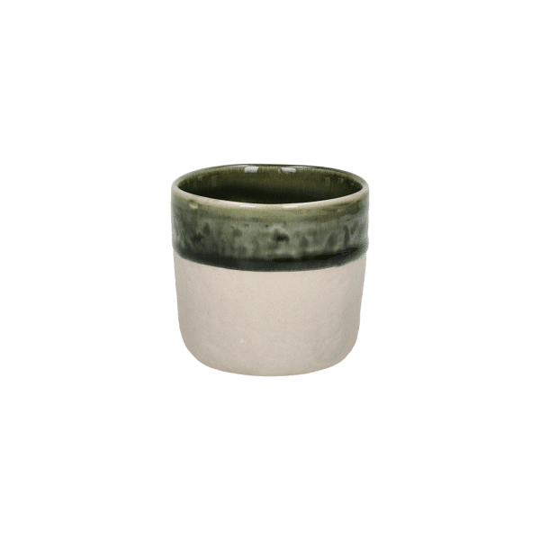 pomax SPIRO - beker 16 CL - steengoed - DIA 7 x H 6 5 cm - donkergroen