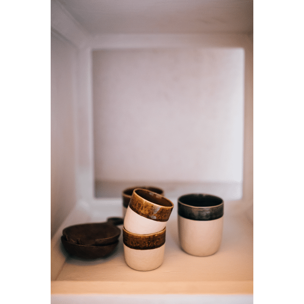 Pomax SPIRO - Beker 31 CL - Steengoed - DIA 8 X H 9 Cm - Donkergroen