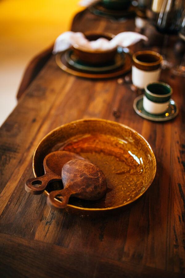 Pomax SPIRO - Blate - Steengoed - DIA 24 X H 5 5 Cm - Bruin