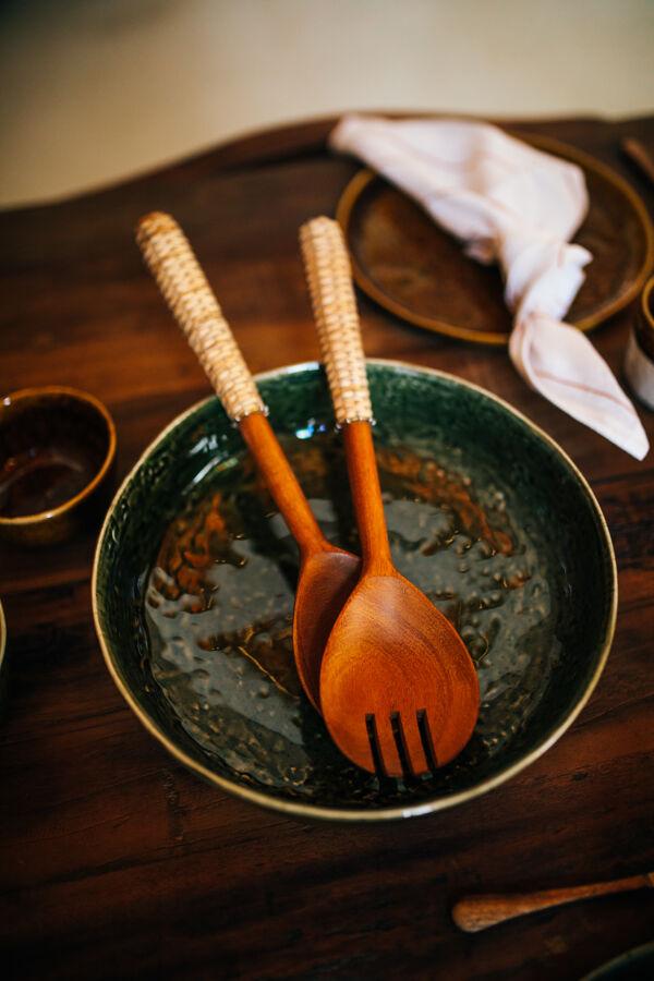 Pomax SPIRO - Blate - Steengoed - DIA 24 X H 5 5 Cm - Donkergroen