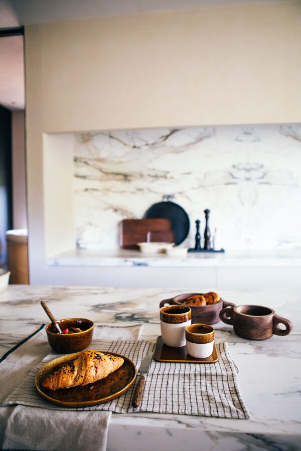 Pomax SPIRO - Dessertbord - Steengoed - DIA 21 Cm X H 1 5 Cm - Bruin