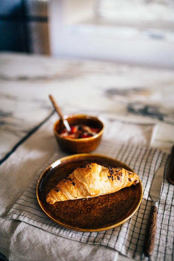 Pomax SPIRO - Dessertbord - Steengoed - DIA 21 Cm X H 1 5 Cm - Bruin