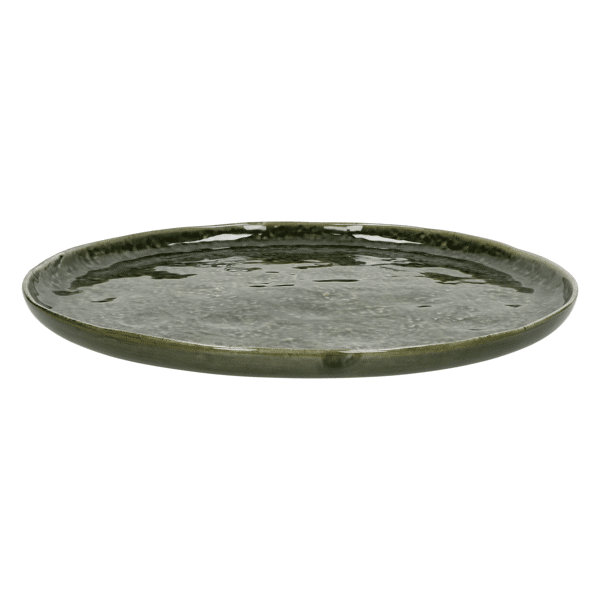 pomax SPIRO - dinerbord - steengoed - DIA 27 cm x 1 5 cm - donkergroen