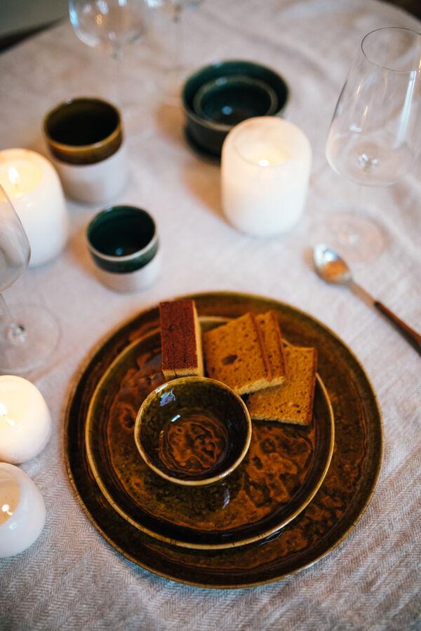 Pomax SPIRO - Dinerbord - Steengoed - DIA 27 Cm X H 1 5 Cm - Bruin