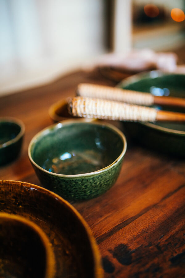 Pomax SPIRO - Ontbijtkom - Steengoed - DIA 13 X H 6 Cm - Donkergroen