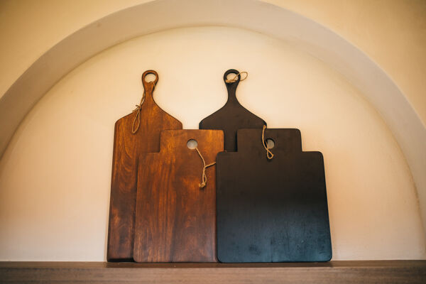 Pomax STANFORD - Serveerplank - Mango Hout / Jute - L 47 X W 38 X H 1 Cm - Bruin