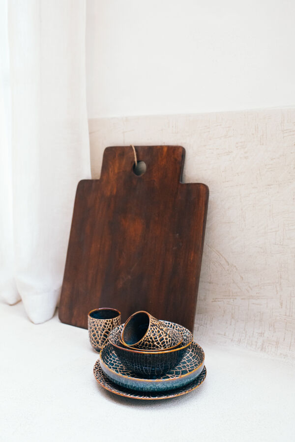 Pomax STANFORD - Serveerplank - Mango Hout / Jute - L 47 X W 38 X H 1 Cm - Bruin