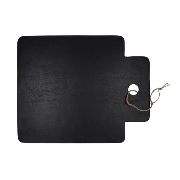 Pomax STANFORD - Serveerplank - Mango Hout / Jute - L 47 X W 38 X H 1 Cm - Zwart