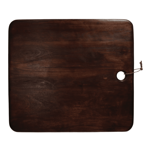 Pomax STANFORD - Serveerplank - Mango Hout / Jute - L 55 X W 50 X H 2 5 Cm - Bruin