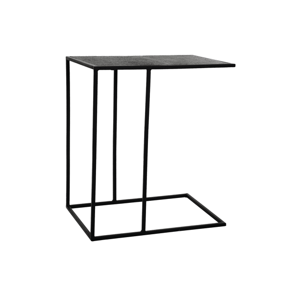 pomax STRAVO - bijzettafel - metaal / aluminium - L 50 x W 35 x H 55 cm - zwart