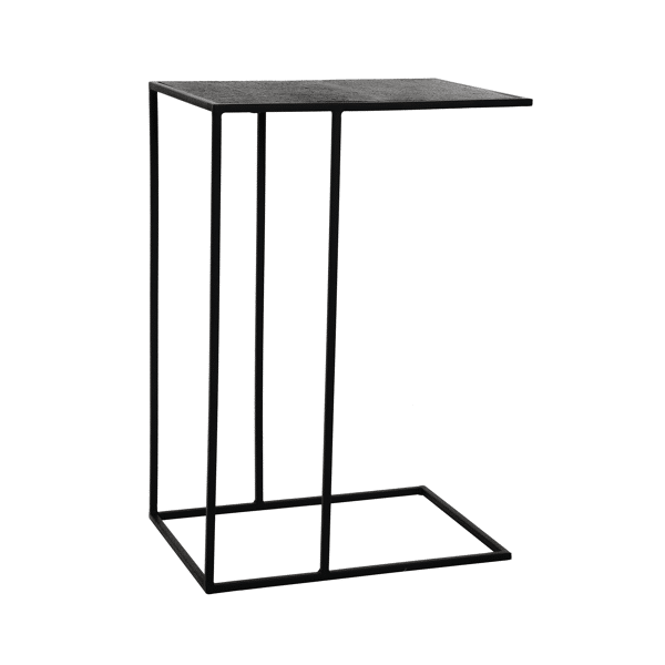 pomax STRAVO - bijzettafel - metaal / aluminium - L 50 x W 35 x H 75 cm - zwart