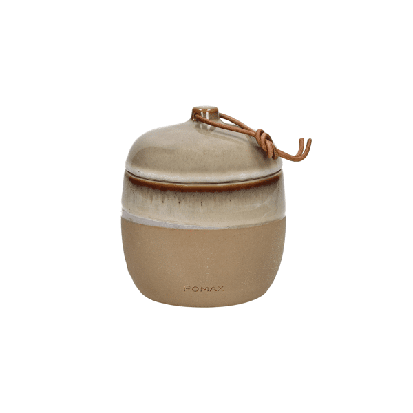 pomax STROMBOLI - kaars - keramiek / wax - DIA 10 2 x H 12 cm - naturel