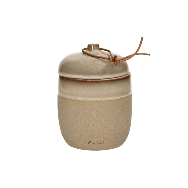 pomax STROMBOLI - kaars - keramiek / wax - DIA 11 5 x H 15 cm - naturel