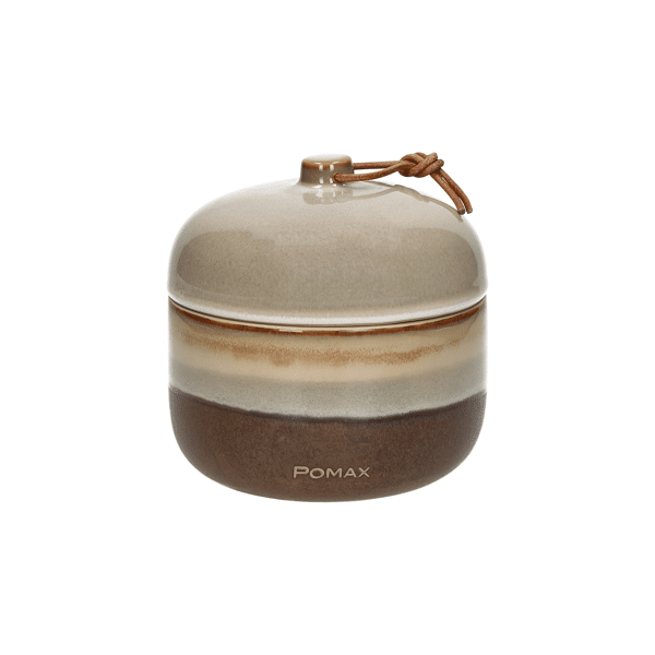 pomax STROMBOLI - kaars - keramiek / wax - DIA 12 5 x H 13 cm - bruin