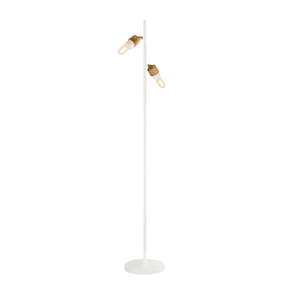 pomax SUSAN - staanlamp - metaal / mangohout - H 143 cm - wit
