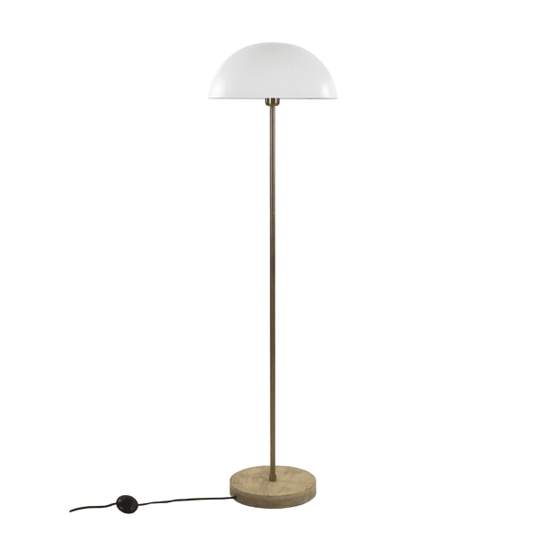 pomax SUZETTE - vloerlamp - ijzer / mangohout - DIA 39 x H 144 cm - wit