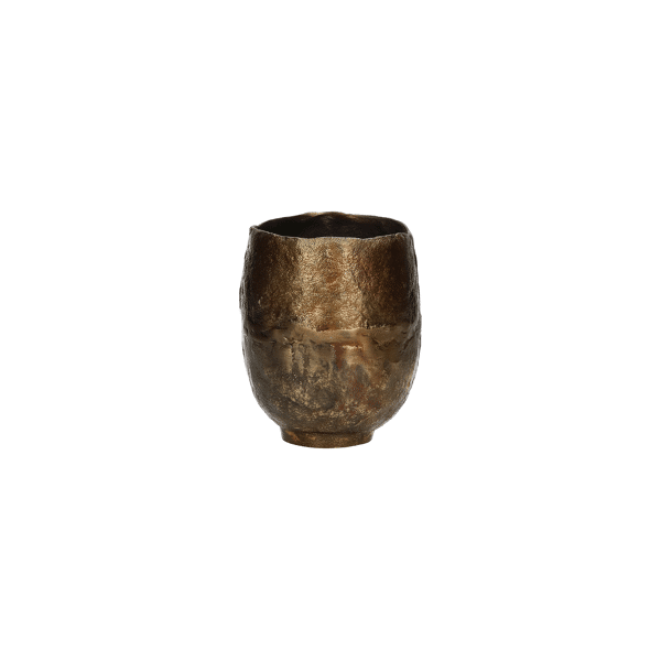 pomax TAMIL - bloempot - aluminium - DIA 15 x H 18 cm - brass