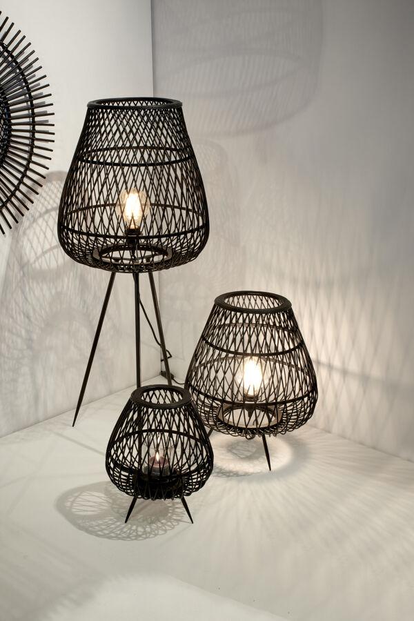 Pomax TAO - Staanlamp - Metaal / Bamboe - DIA 38 X H 45 Cm - Zwart