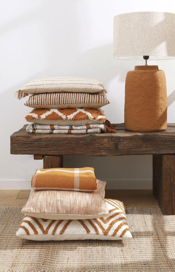 Pomax TIKAO - Plaid - Katoen / Viscose - L 150 X W 125 Cm - Mix Van Kleuren