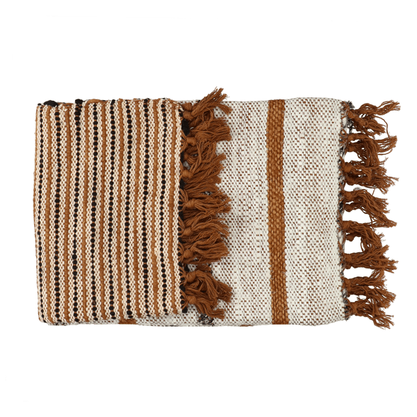 pomax TIKAO - plaid - katoen / viscose - L 150 x W 125 cm - mix van kleuren