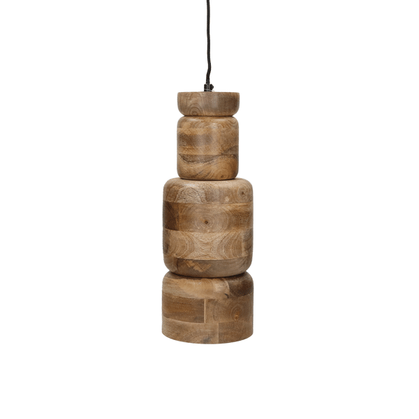 pomax TRENTO - hanglamp - mango hout - DIA 15 x H 40 cm - naturel pomax TRENTO - hanglamp - mango hout - DIA 15 x H 40 cm - naturel