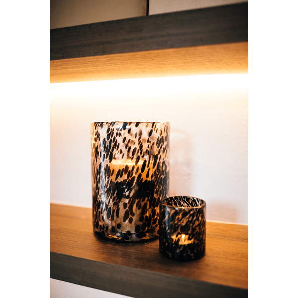 Pomax TREVISO - Windlicht - Glas - DIA 18 X H 25 5 Cm - Zwart