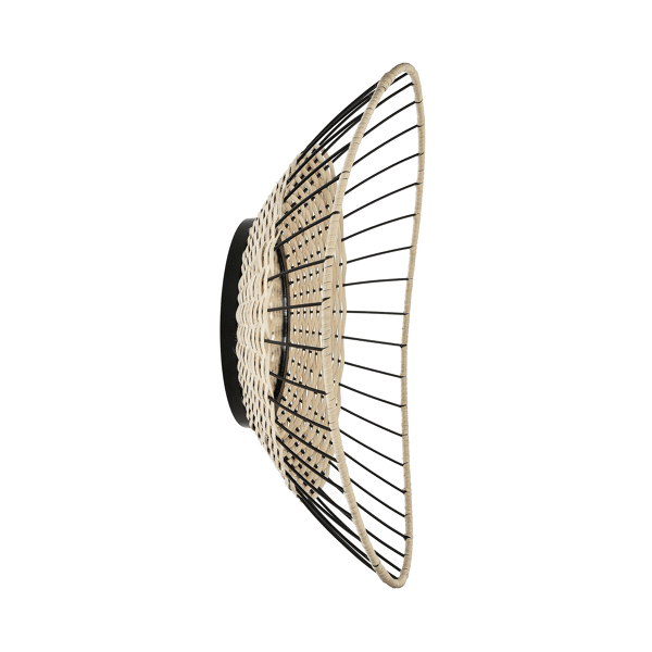 Pomax TRIX - Spiegel - Metaal / Rotan - DIA 49 X H 16 Cm - Naturel/zwart