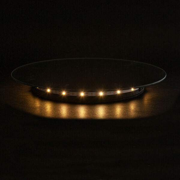 Pomax UTAH - Spiegel Met Led Verlichting - Metaal / Spiegelglas - DIA 30 X H 3 Cm - Zwart