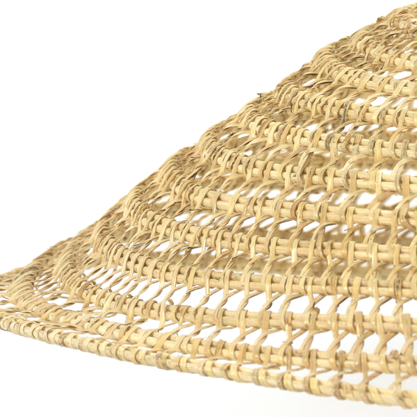 Pomax UZES - Hanglamp - Rotan / Metaal - DIA 70 X H 20 Cm - Naturel